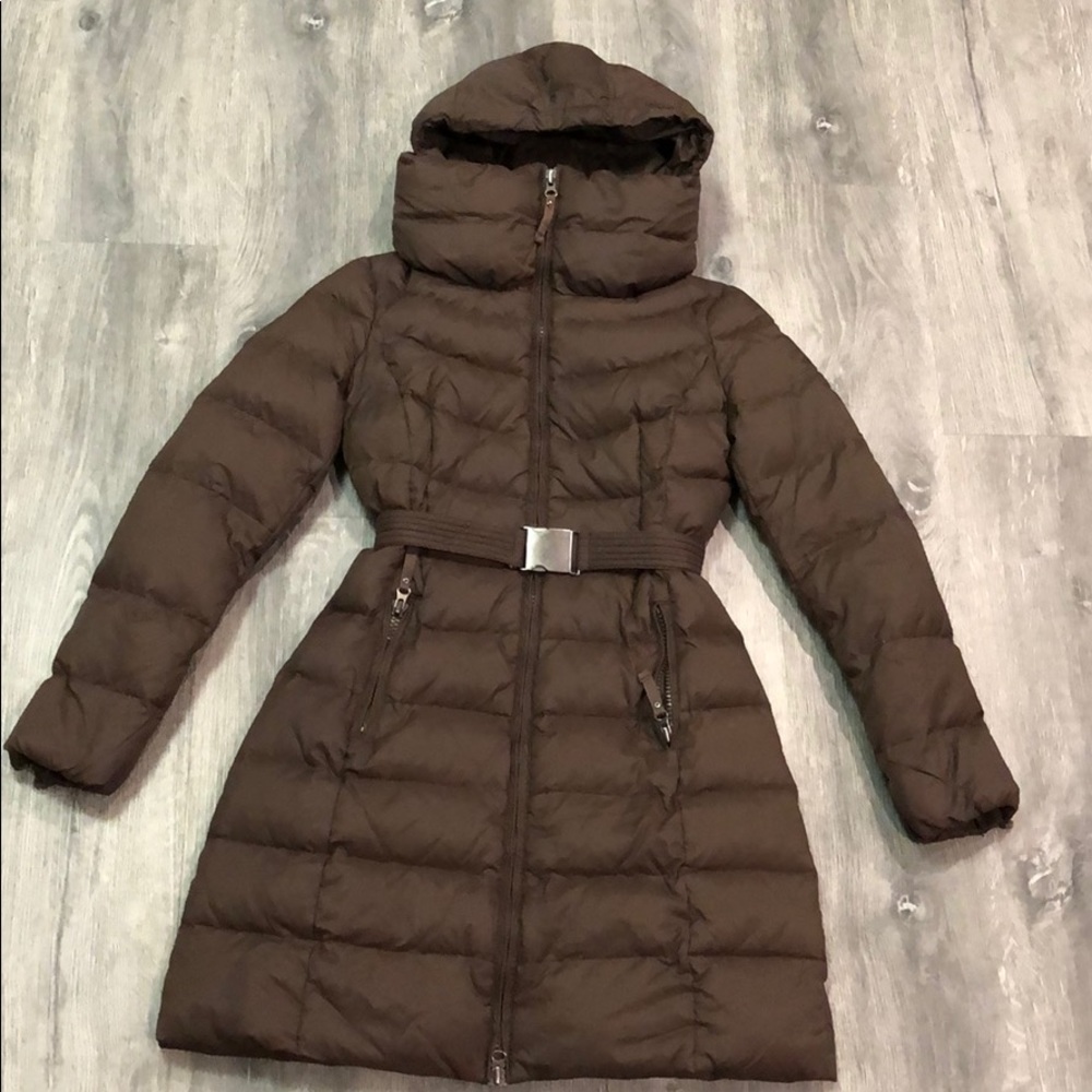 SOLD-Benetton Long Down Coat with Hood
